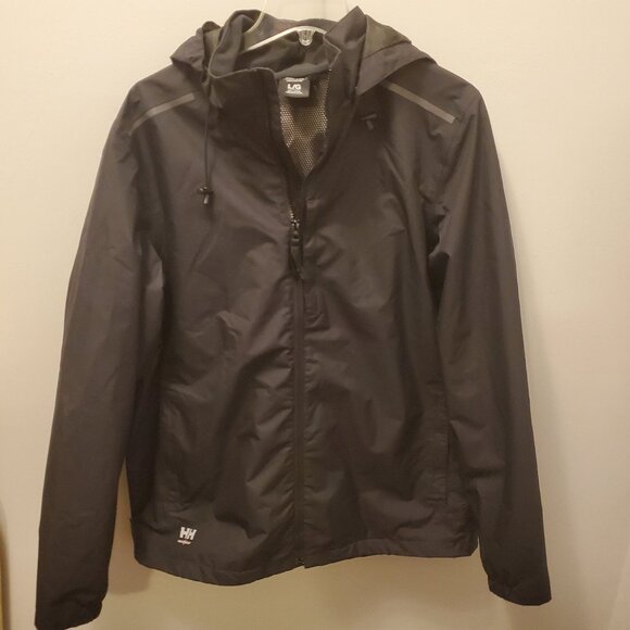 Men's Helly Hansen HH Workwear Jacket, Black, Large Waterproof Raincoat, Ex Con - Picture 1 of 4